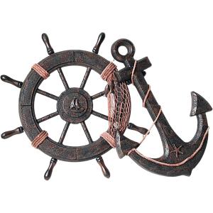 船 舵 インテリア 舵輪 錨 置物 海 海賊 オブジェ アンティーク