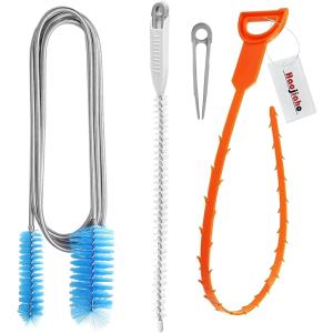 パイプクリーナー パイプブラシ 3点セット 排水管 詰まり 掃除 配管 排水溝 排水口 つまり 解消 洗浄 細長い ワイヤー(ブルー)