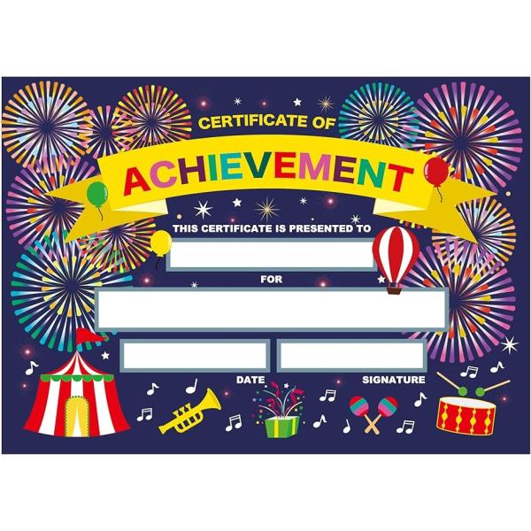 英語の賞状 表彰状 certificate of achievemetn カード 夏 (マルチカラー...