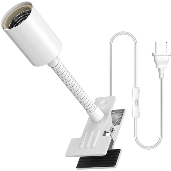 電球ソケット E26 クリップライトソケット 植物育成ライトに適しています スイッチ付き(白)