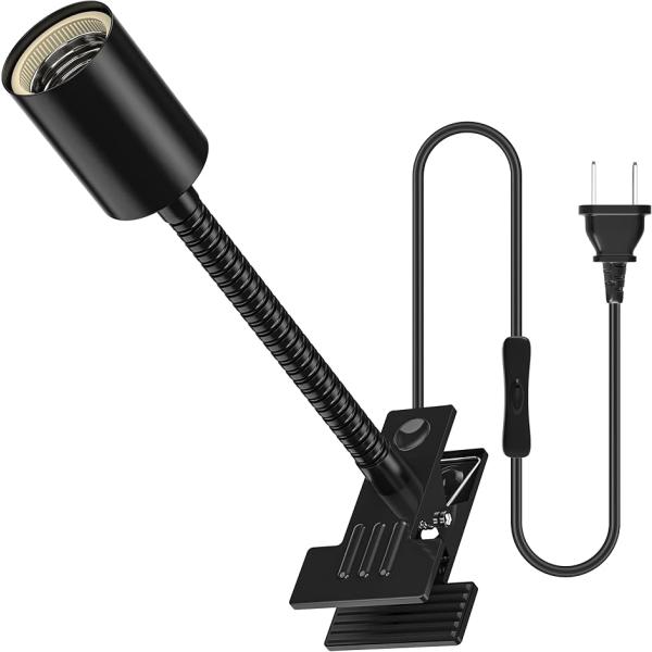 電球ソケット E26 クリップライトソケット 植物育成ライトに適しています スイッチ付き((ブラック...