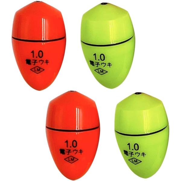 4個セット LED 電気ウキ フカセウキ 電子 海 夜 釣り 飛ばし 光る 防水 ケミカルライト ト...