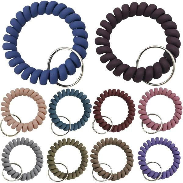 キーホルダー キーバンド コイルブレスレット ロッカー サウナ 手首 色ランダム 20個セット (マ...