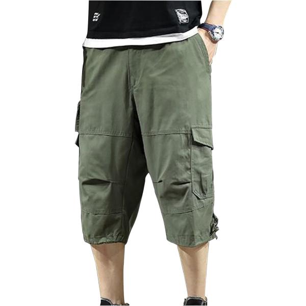 カーゴパンツ ハーフパンツ ボトムス クロップド 七分丈 ミリタリー ワークパンツ ゆったり カジュ...