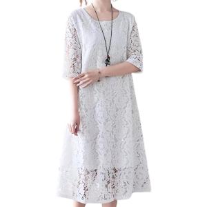 エリクシオ ワンピース レース レースワンピース Ａラインワンピース レディース きれいめ 上品 夏...