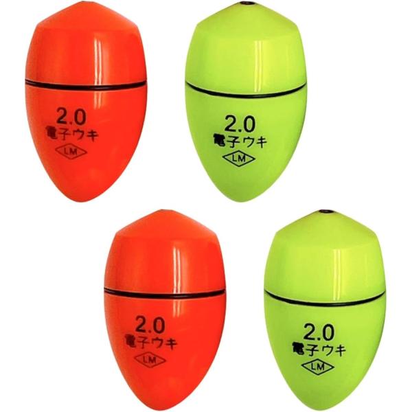 4個セット LED 電気ウキ フカセウキ 電子 海 夜 釣り 飛ばし 光る 防水 ケミカルライト ト...