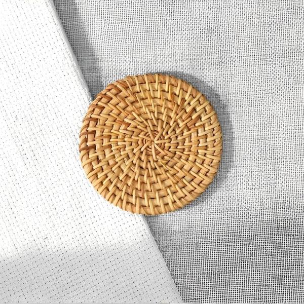 鍋敷き 耐熱 木製 可愛い 五徳 おしゃれ 鍋置き キャンプ なべしき 耐熱マット(直径10cm, ...