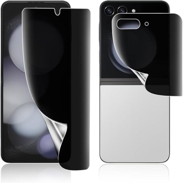 1枚入りGalaxy Z Flip6 用覗き見防止 フィルム 専用 非ガラス TPU素材 指紋認証が...
