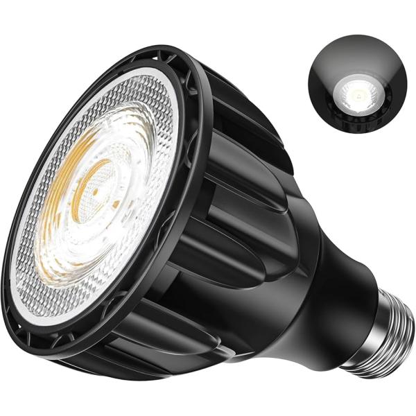 LED植物育成ライト E26 ランプ口 24W フルスペクトル(ブラック,  ビーム角38度-580...