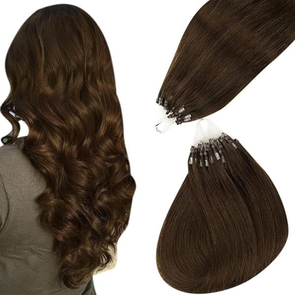 人毛 ring loop hair チップエクステ レミーエクステ カラー ウィッグ 50本(4#,...