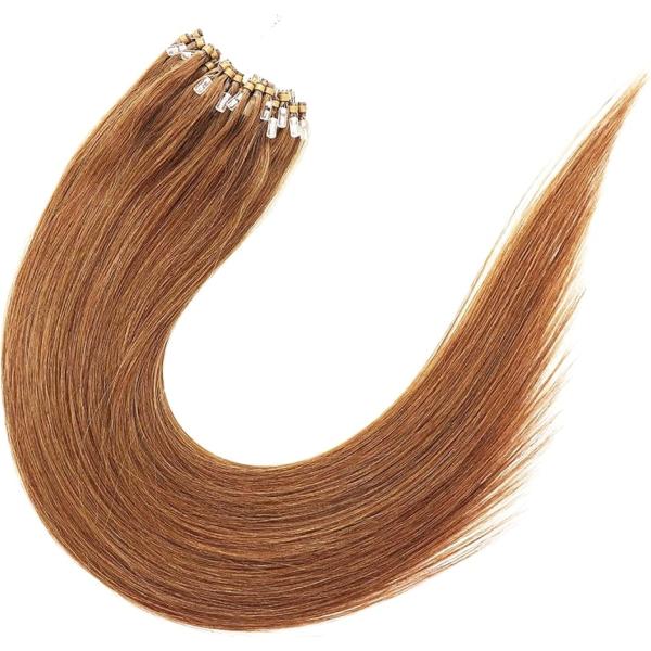 人毛 ring loop hair チップエクステ レミーエクステ カラー ウィッグ 50本(8#,...
