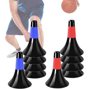 リップコーン バスケ 練習 トレーニング サッカー 三角 カラー マーカー ラバーグリップ ハンドボール (赤5個_青5個)