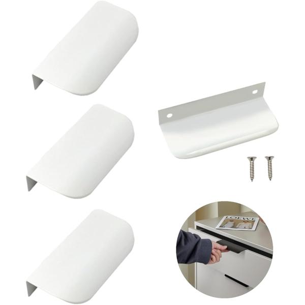 取っ手 つまみ キャビネット 引き戸 ハンドル 80mm フィンガーエッジプル バックマウント 建築...