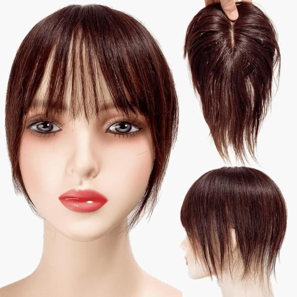 部分ウィッグ かつら 女性 人毛100% レディース セミロング 医療用 つむじ 頭頂部 自然 ウイ...