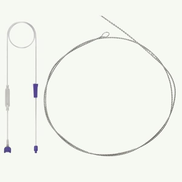 フレキシブルブラシ いろうチューブ洗浄ブラシ 全長80cm ブラシ幅4mm(シルバー,  80cm)