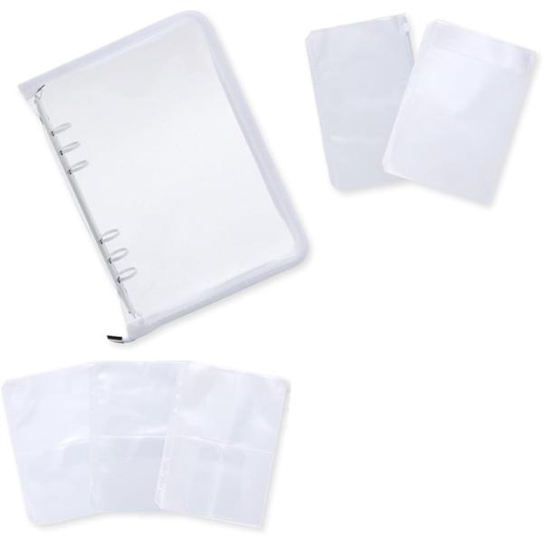 アクスタケース 推し活グッズ 収納 持ち運び ファイル 6リングファスナーケース リフィル( ホワイ...