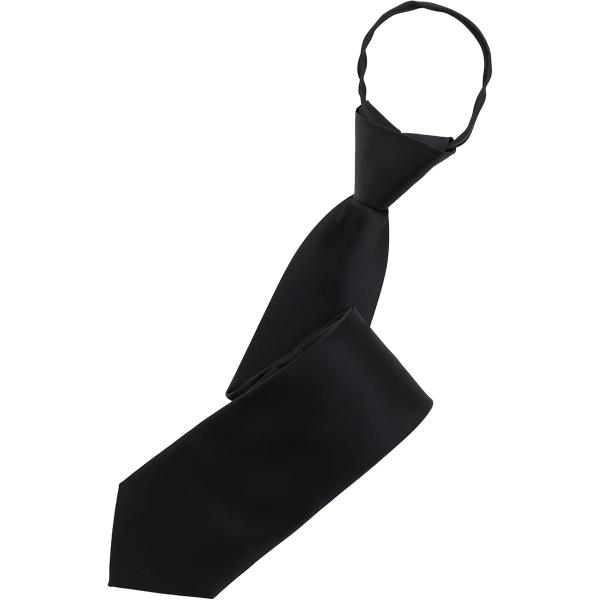 簡単装着 お家で洗える 葬式 黒 ネクタイ ジッパーで誰でもきれいな結び目で 安心(［1］シュス（低...