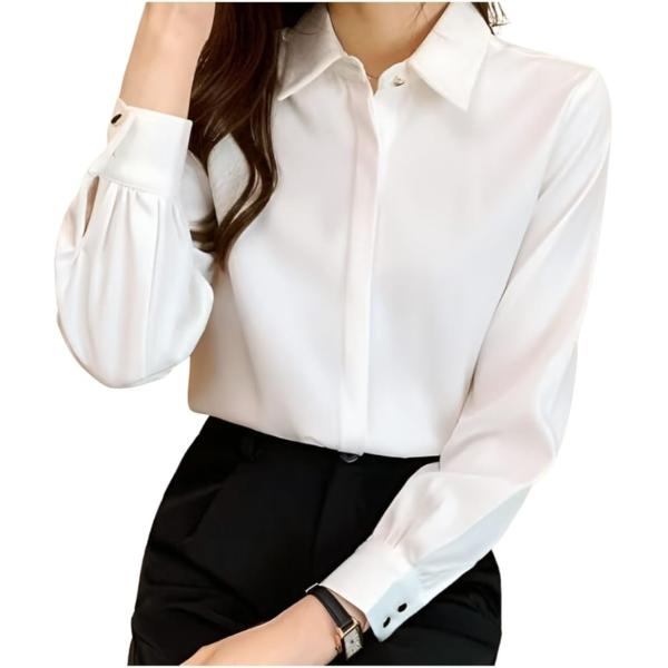 レディース ブラウス ワイシャツ Ｙシャツ ドレスシャツ 長袖 ビジネスシャツ 仕事 就活 リクルー...