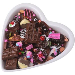 デコパーツ 100個 チョコレート お菓子 ハンドメイド ロリポップ スマホ 携帯 大量 大き目 黒の商品画像