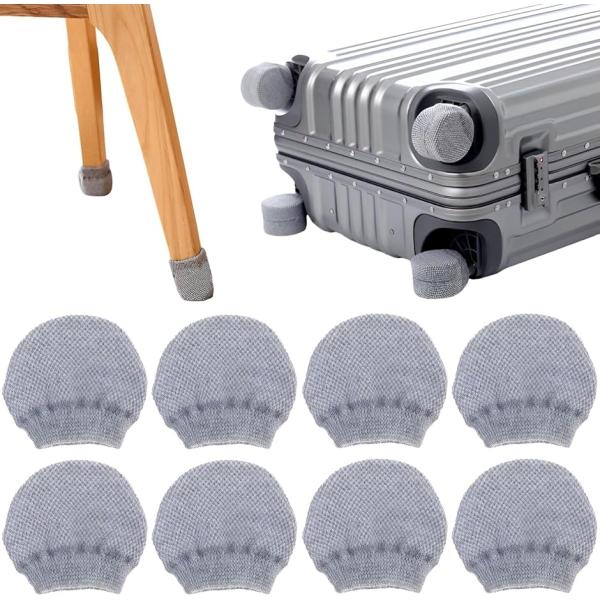 車輪ソックス 車輪カバー スーツケース ホイール キャリーバッグ 椅子 8個セット(グレー)