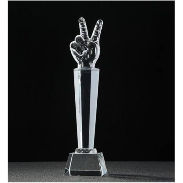いいねトロフィー ピーストロフィー ピースサイン スポーツ大会 おもしろ 景品 ユーモアアイテム 優...