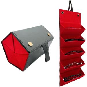 【まとめ買い】折りたたみ式 メガネケース 収納ケース メガネケース 複数収納 5本 サングラス 収納ケース 折りたたみ
