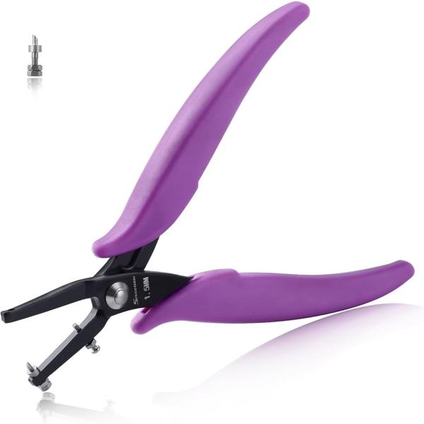 穴あけパンチ 小型 1.5mm 穴開けパンチ 1穴 ホールパンチプライヤー 1つ穴 金属穴パンチ(パ...