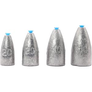 バレット シンカー チューブ 入り 4サイズ 各 10個 セット 20g 30g 錘(鉛色,  20...