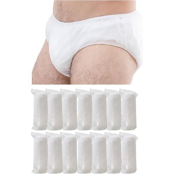 使い捨てパンツ 14枚セット 不織布 ブリーフ 男性用 紙パンツ ２週間分 旅行 入院 非常用(ホワ...