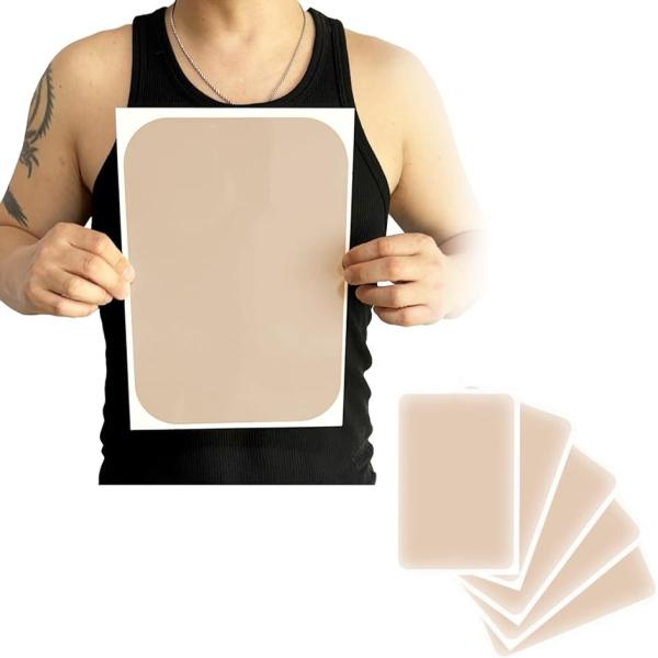 タトゥー隠し シール 刺青 入れ墨 隠す 防水テープ 特大 大判 A4サイズ 色白 5枚セット(色白...