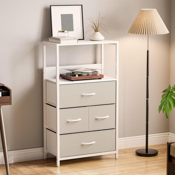 チェスト 棚付き 収納チェスト タンス キャビネット引き出し 洋服収納 箪笥リビング収納 布製引き出...