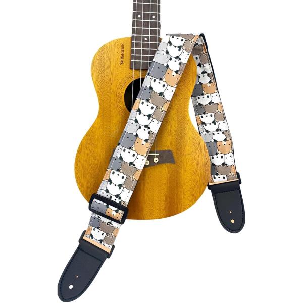 ギターストラップ ベース 可愛い 動物 フェンダー デザイン ベルト(クマ)