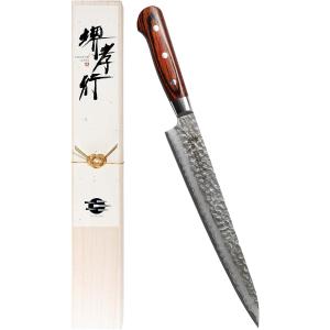 堺 孝行 VG10 33層 ダマスカス 筋引包丁 240mm マホガニー柄 : 清助