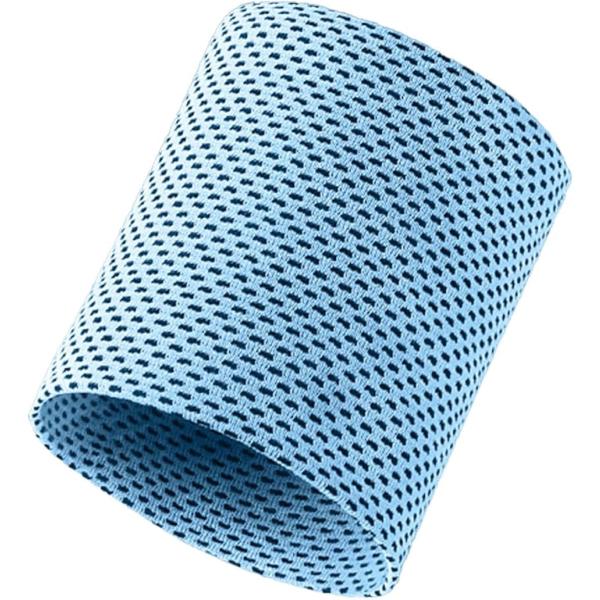 涼感リストバンド ２個セット 吸水性 肌触り良し 男女兼用 子供から大人まで使える(ブルー,  L)