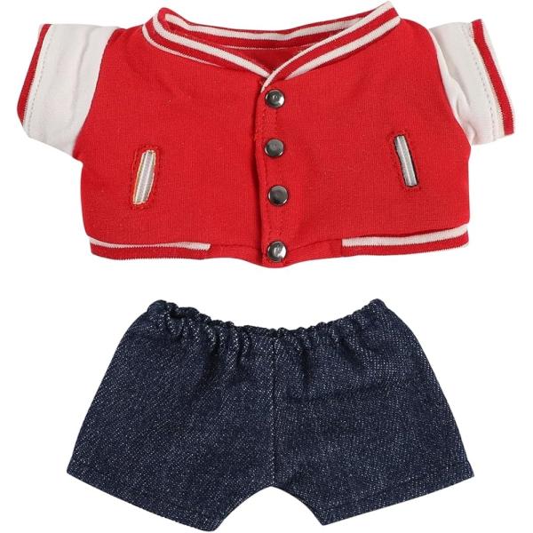 ぬい服 ぬいぐるみ服 スタジャン ズボン 人形 MDM(レッド,  20cm)