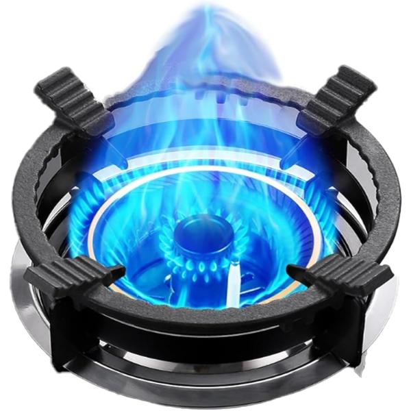 中華五徳 中華鍋専用 滑り止め 鉄 ミニ五徳 おしゃれ ガスコンロ用 五徳リング(ブラック)