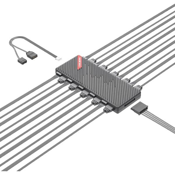 20ポート ファンハブ コントローラー ARGB 5V 3PIN 10ポート／12V 4pin10ポ...