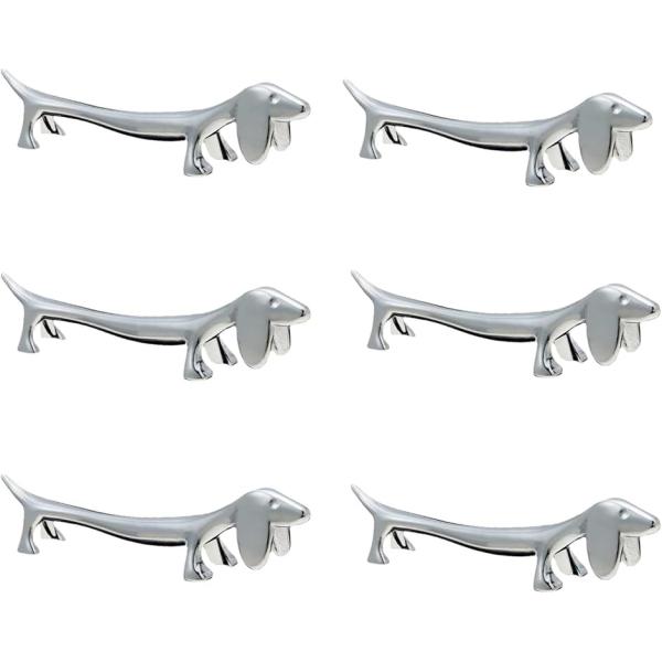 箸置き 6個セット ダックスフンド 犬型 シンプル カトラリーレスト フォーク スプーン スタンド ...