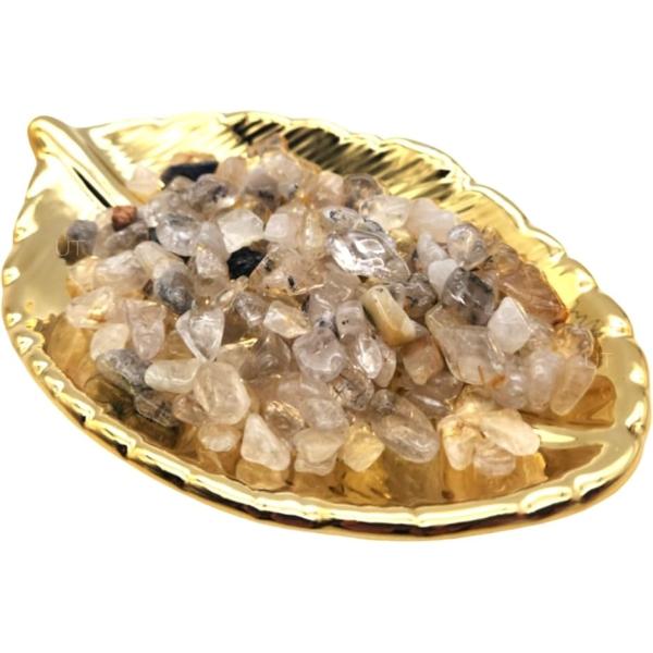 細石 皿 浄化皿 さざれ石 セット 浄化用 入れ物 置物 風水(ゴールド,  フリー)
