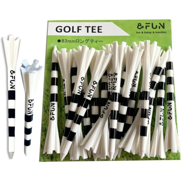 ロングティー 83mm 目盛り付 飛ばし屋 定番ゴルフティー アンドファン(ブラック)