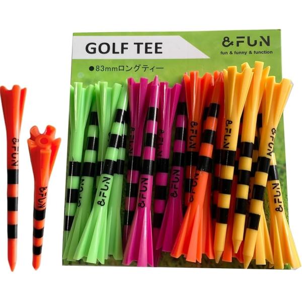 ロングティー 83mm 目盛り付 飛ばし屋 定番ゴルフティー アンドファン(カラフル)