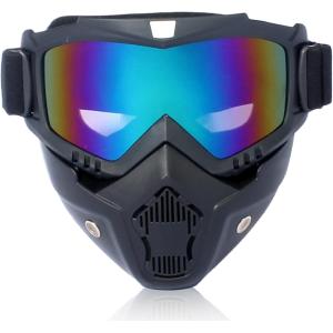 フルフェイスマスク ゴーグル 取り外し可能 防護 防水 UVカット バイク