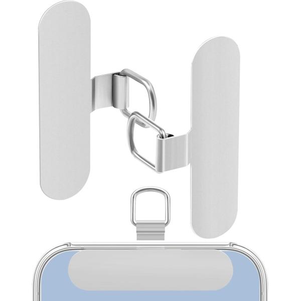 ストラップホルダー 2枚 スマホストラップ 金属製 0.2mm極薄 スマホショルダー 便利 (銀銀-...