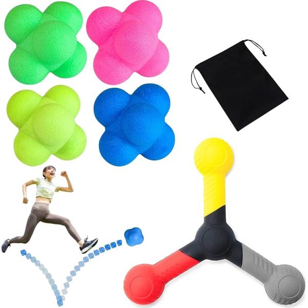 バウンドボール リアクションボール トレーニングロッド 動体視力 フィットネス 反射神経(リアクショ...