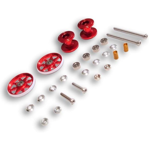 ミニ四駆 アルミローラー ベアリングローラー 19mm 二段アルミローラー 12mm 13mm セッ...