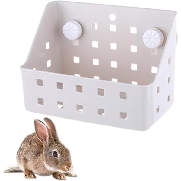 牧草フィーダー チモシー入れ うさぎ 牧草入れ モルモット 餌入れ ケージ 取付け 外付け ネジ不要...