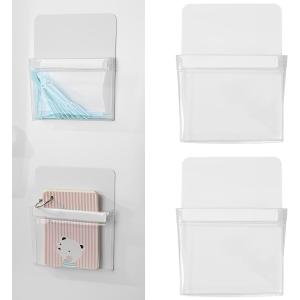 マグネットポケット 小物入れ 収納 ファイル キッチン 冷蔵庫 電子レンジ 2個セット (ホワイト)
