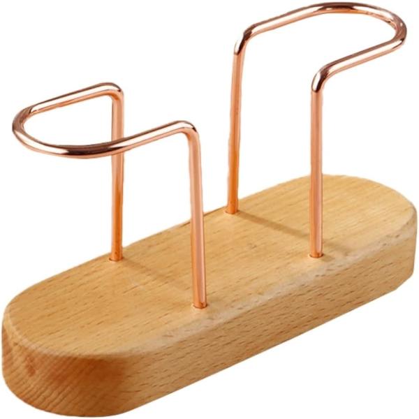 コーヒーフィルターホルダー スタンド 木製 コーヒー用紙 使い捨て ケース(ナチュラル,  ラージ)