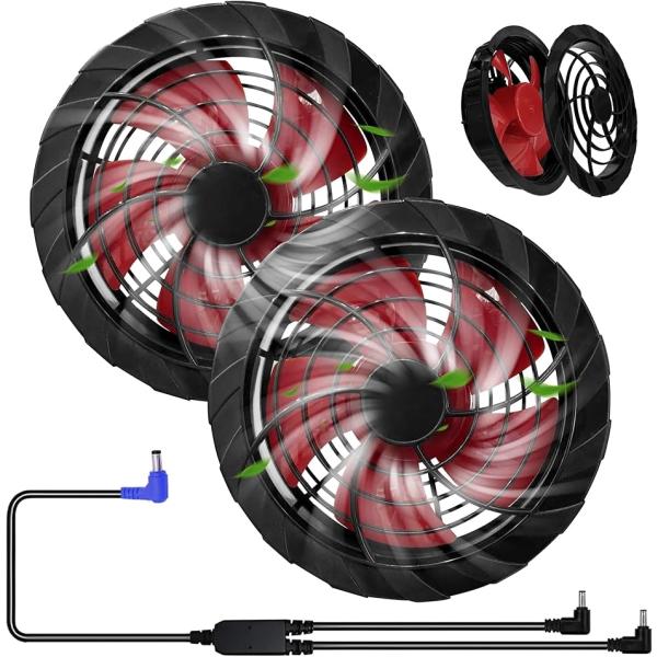 空調作業服 ファン 24V超高出力 薄型 DCケーブル付 5枚羽根 超大風量 ブラシレスモーター M...