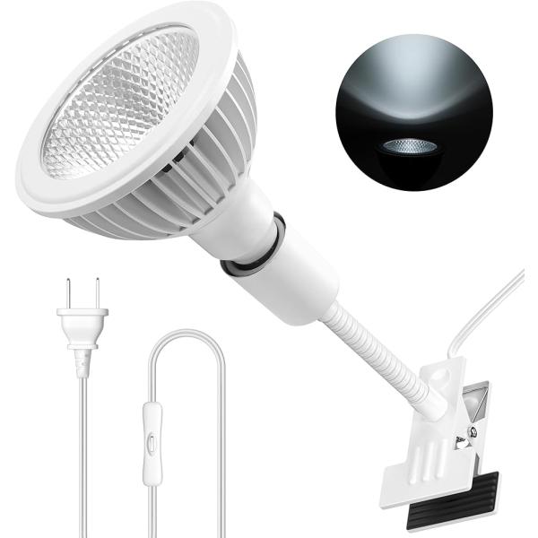 クリップオン植物成長ライト 24WフルスペクトルPa38育成電球 Ra98高演色評価数 ビーム角38...